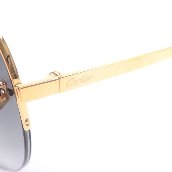 Cartier Panthere de Cartier Teardrop Aviator Sunglasses Gold Gray Lenses main image 10
